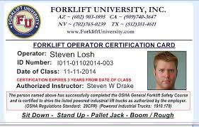 osha forklift certification