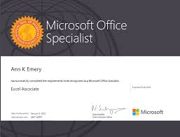 microsoft excel certification